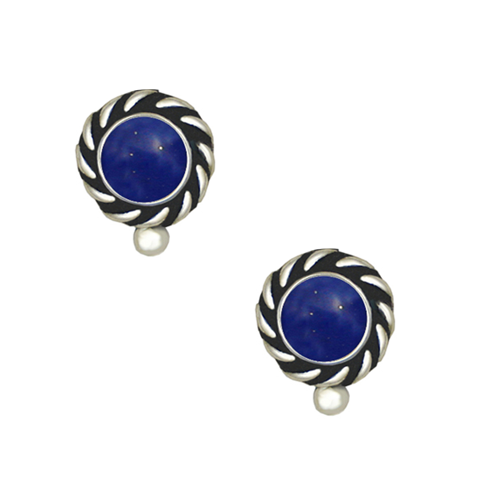 Sterling Silver Little Lapis Lazuli Post Stud Earrings